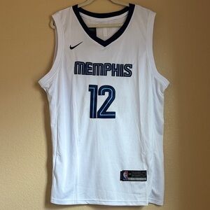 Morant Nike White and Blue Memphis Jersey